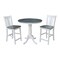 International Concepts Round 36 in Rd Extend Dining Table, 2 San Remo Stools, White/Heather Gray, 36 W, 48 L, 35.3 in H K05-36RXT-6B-S102-2 - alternate 1